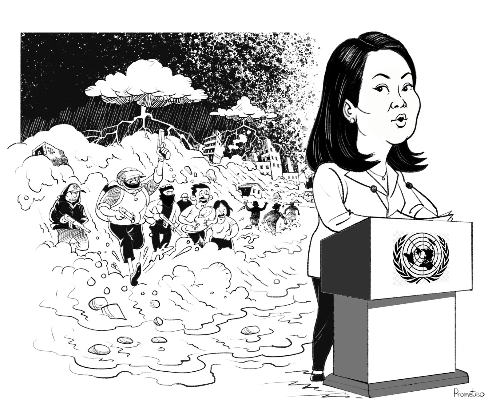 Keiko Fujimori da su discurso ante la ONU mientras que el Perú está acechado por el Fenómeno de El Niño.
