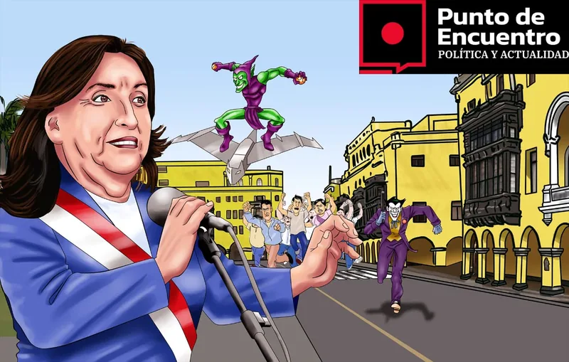 "Apanado a Dina Boluarte" (Caricatura-Humor político)