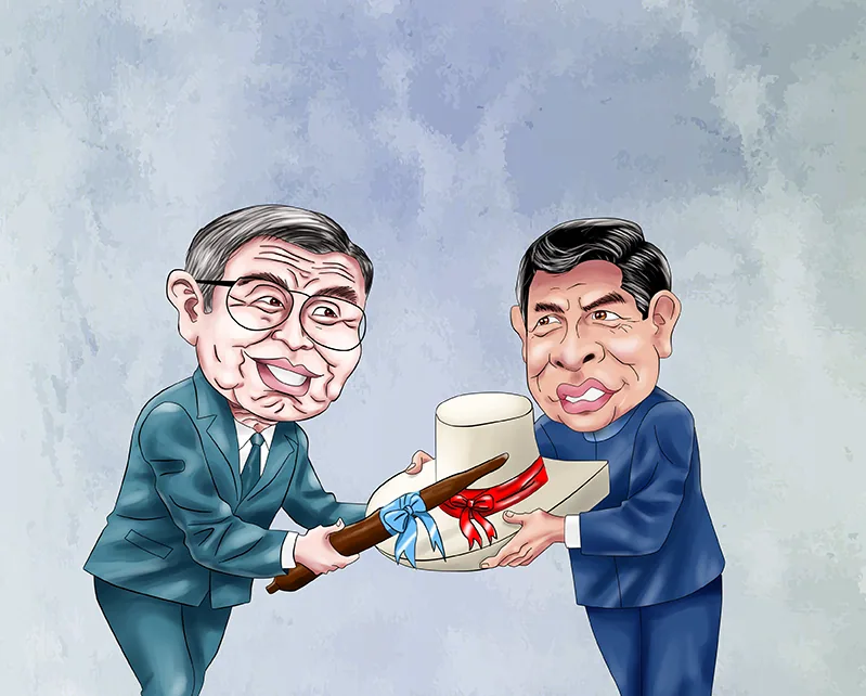 Intercambio de regalos en esta Navidad. Pedro Castillo y Alberto Fujimori.